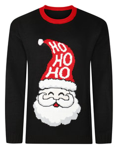Bigdude Santa Christmas Jumper Black
