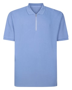 Bigdude Textured Stripe Polo Light Denim