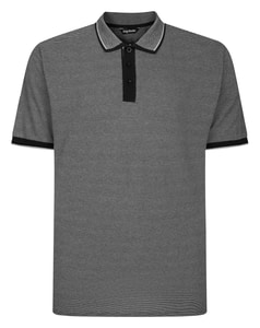 Bigdude Pure Cotton Jacquard Polo Shirt Black