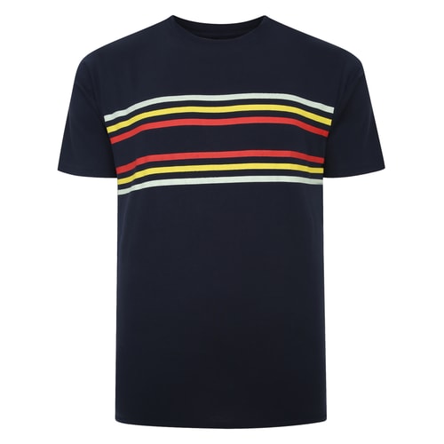 Bigdude Chest Stripe T-Shirt Navy Tall