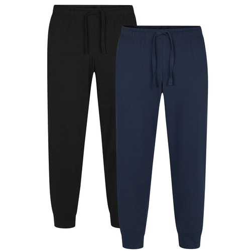 Bigdude Cuffed Pyjama Bottoms Twin Pack Black/Navy