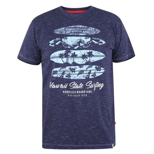 D555 Folkington Hawaii State Printed T-Shirt Navy Reno