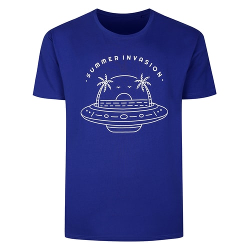 Bigdude UFO Crew Neck T-Shirt Cobalt