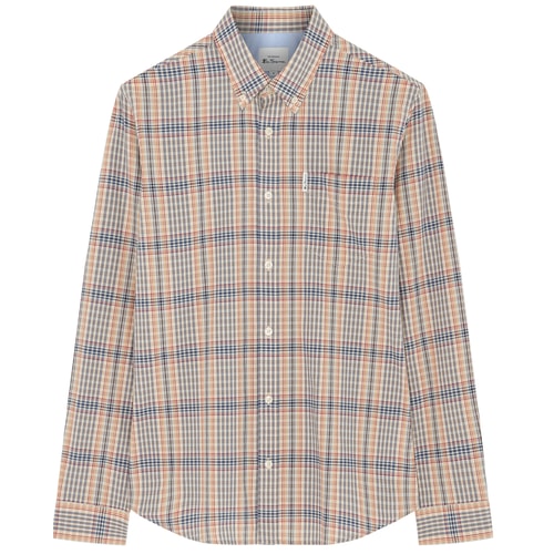 Ben Sherman Long Sleeve Multicolour Check Shirt Fog