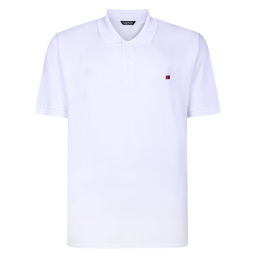 Bigdude Embroidered Logo Polo Shirt White