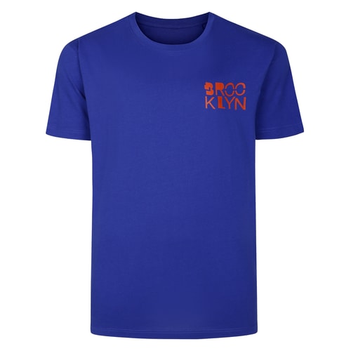Bigdude Brooklyn Back Print T-Shirt Cobalt