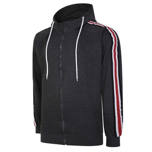 Bigdude Zip Hoody With Side Tape Charcoal