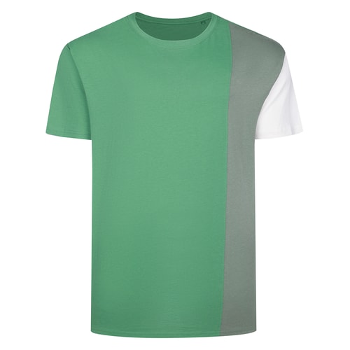 Bigdude Vertical Colour Block T-Shirt Green Tall