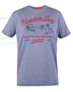 D555 Harble Honolulu Surf Print T-Shirt Blue