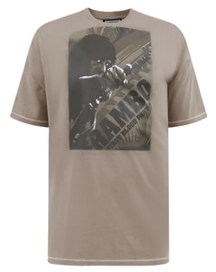 D555 Official Rambo Printed T-Shirt Stone