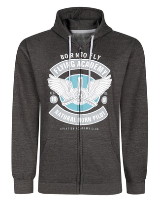 Bigdude Flying Academy Full Zip Hoody Charcoal