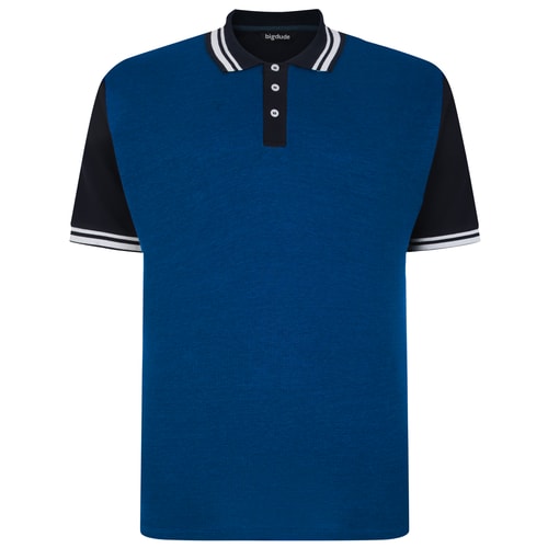 Bigdude Dobby Two Tone Polo Shirt Royal Blue/Navy