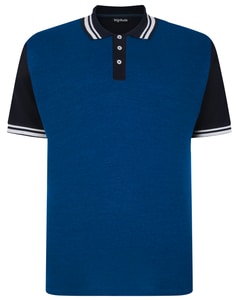 Bigdude Dobby Two Tone Polo Shirt Royal Blue/Navy
