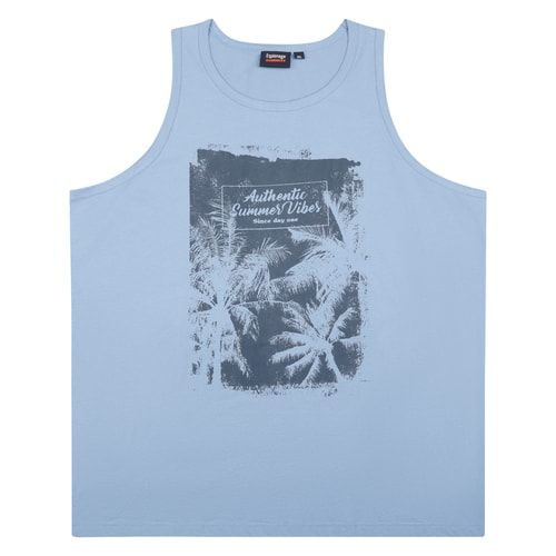Espionage Summer Vibes Print Vest Light Blue