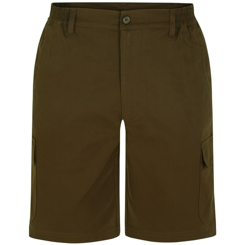 Bigdude Elasticated Waist Stretch Twill Cargo Shorts Khaki