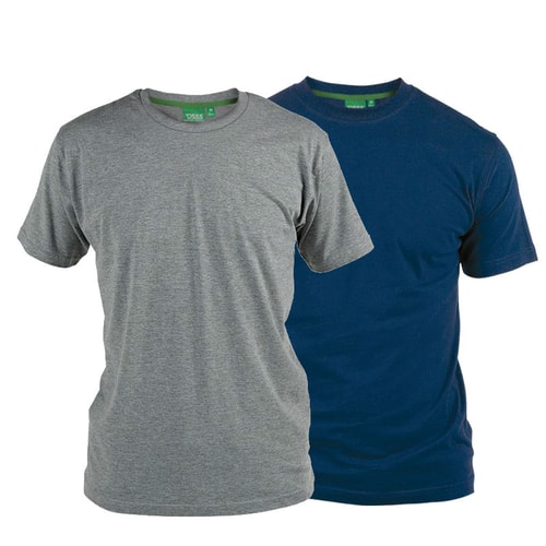 D555 Fenton Grey and Navy Multipack T-Shirts