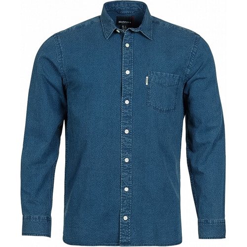 Replika Denim Long Sleeve Shirt Blue