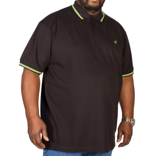 Bigdude Tipped Polo Shirt Black/Green Tall