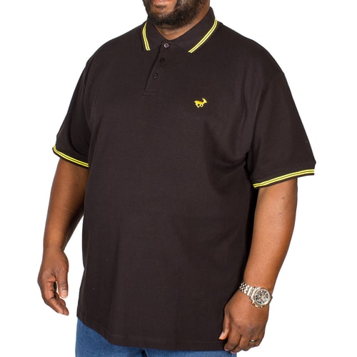 Bigdude Tipped Polo Shirt Black/Yellow Tall