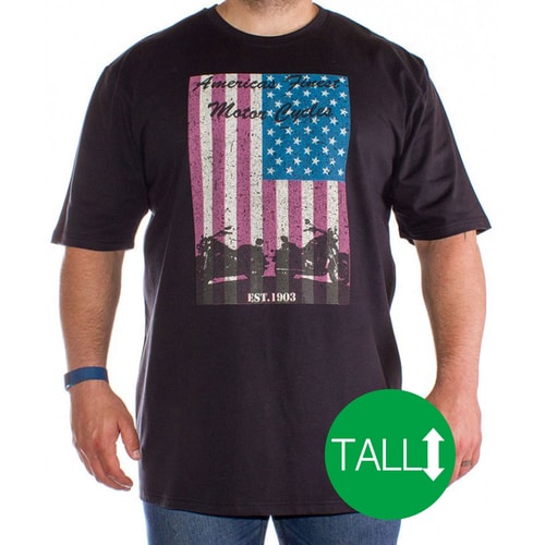 Bigdude Biker Print T-Shirt Black - Tall
