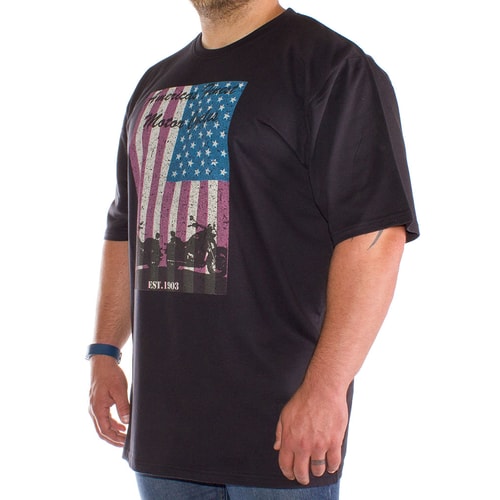 Bigdude Biker Print T-Shirt Black