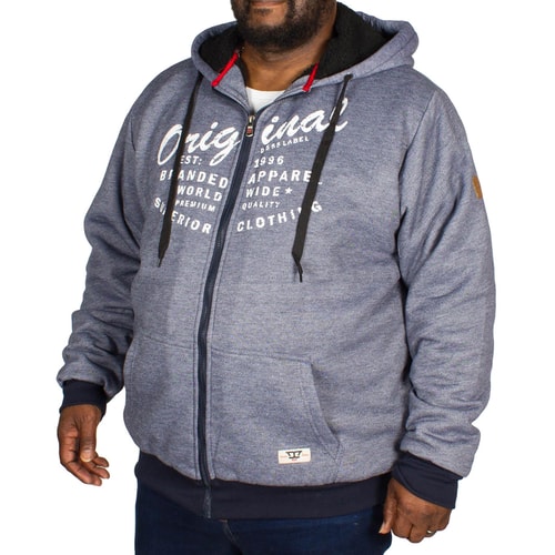 D555 Murdoch Sherpa Lined Hoody - Navy