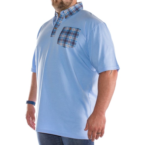 Jekyll & Hyde Check Polo Shirt Blue