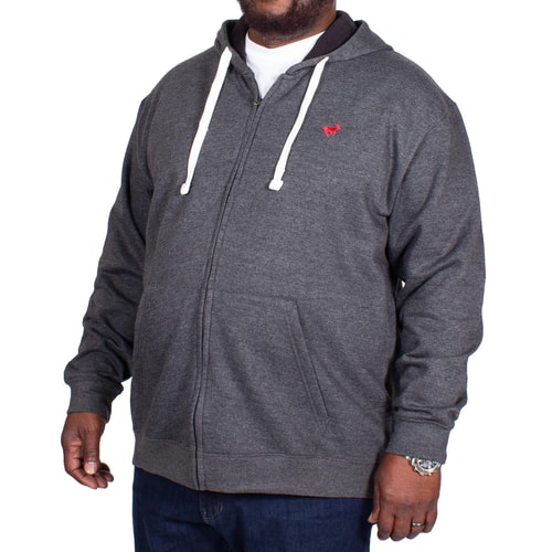 Bigdude Fleece Full Zip Hoody Charcoal Tall