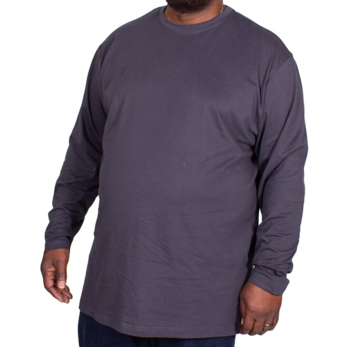 Espionage Plain Long Sleeve T-shirt Charcoal