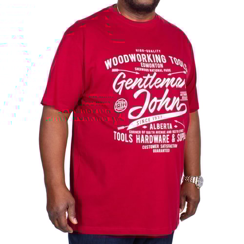 Espionage Gentleman John Print T-Shirt Burgundy