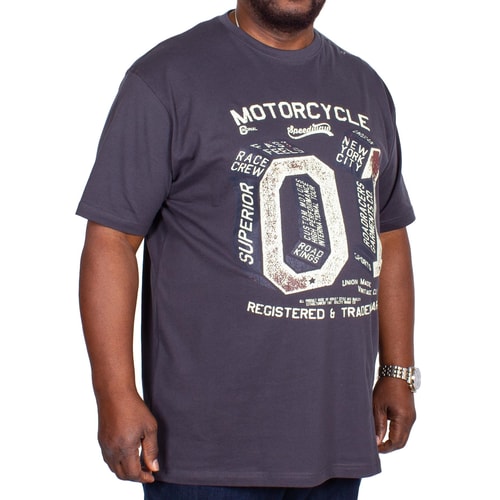 Espionage Motorcycle Print T-Shirt Charcoal