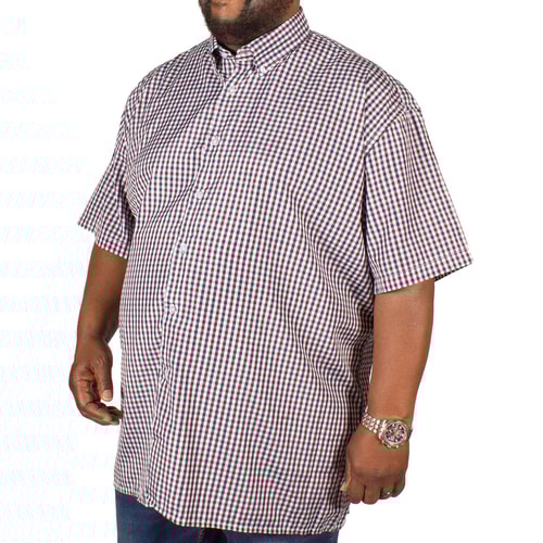 Fitzgerald Gingham Check Shirt Wine/Navy