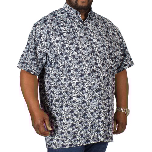 Fitzgerald Simon Floral Print Shirt Navy