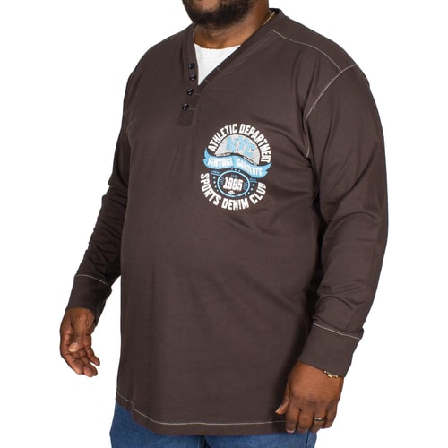 KAM Long Sleeve Baseball T-Shirt Charcoal