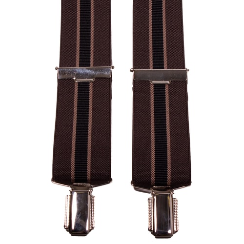 John King Extra Long Braces - Brown Stripe
