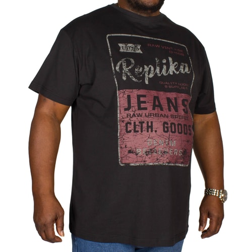 Replika Jeans Print T-shirt Black