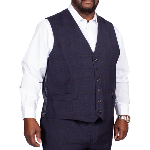 Skopes Hayling Check Waistcoat Navy