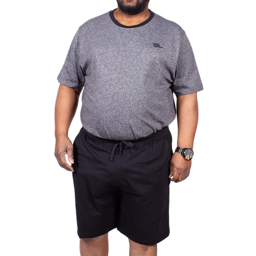 D555 Tyson T-Shirt & Short Pyjamas Grey/Black