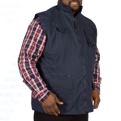 D555 Enzo Multi Pocket Hunting Waistcoat - Navy