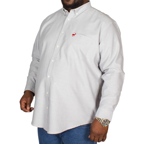 Bigdude Long Sleeve Oxford Shirt Grey