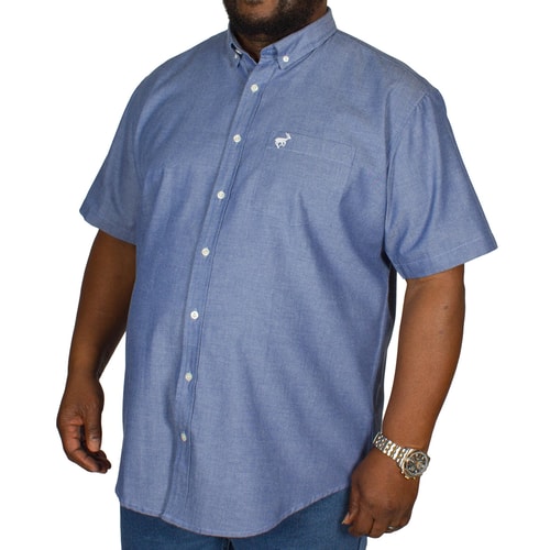 Bigdude Short Sleeve Oxford Shirt Denim