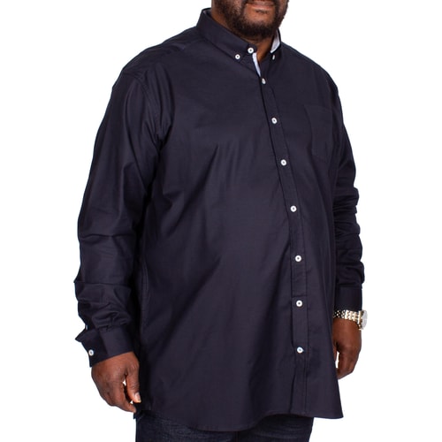 D555 Nebraska Stretch Long Sleeve Shirt Navy