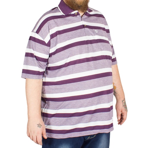 Brooklyn Hugo Stripe Polo Shirt Plum