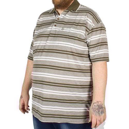 Brooklyn Andrew Stripe Polo Shirt Olive