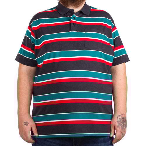 Brooklyn Striped Polo Shirt Red/Green