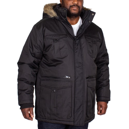 Bigdude Full Zip Parka Coat Black | BigDude