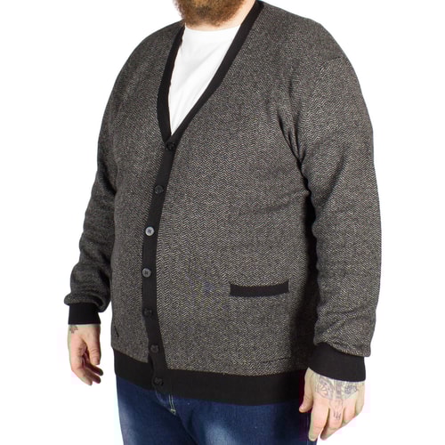 Espionage Herringbone Cardigan Black/Grey