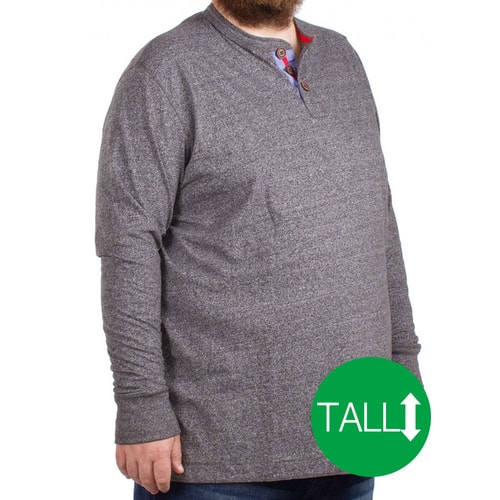 D555 Davy Long Sleeved T-Shirt Grey - Tall