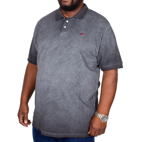Bigdude Acid wash Polo Shirt Black