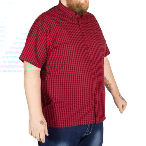 Bigdude Short Sleeve Gingham Shirt Red